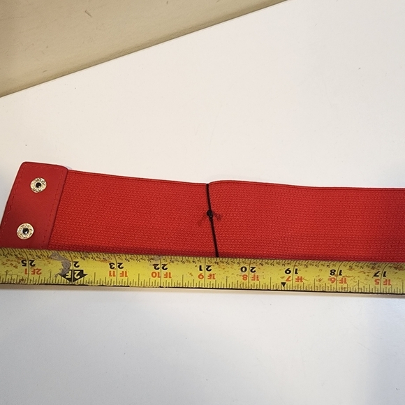 NOIR Red Women's Elastic Chiffon Flower belt - Picture 7 of 7